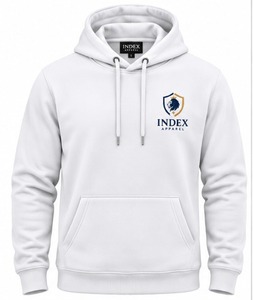 Sudadera con Capucha Blanca para Hombre de Index Apparel, Corte Regular, Informal, para Otoño, con Logotipo Estampado en la Parte Delantera - Product Image 1