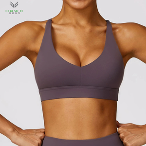 Wholesale Women's Gym Sexy Tight Sports Bra Custom Logo Breathable Reversible Workout <b>Underwear</b> with Chest <b>Pad</b> for Fitness Yoga - Product Image 4