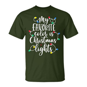 Maglietta Natalizia con Luci di Natale, Colore Preferito, Abbigliamento Promozionale per le Feste - Product Image 2