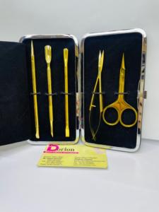 Empujadores de cutículas de uñas de acero inoxidable de doble extremo con logotipo personalizado, herramienta de manicura duradera chapada en oro para uso en salón de uñas - Product Image 2