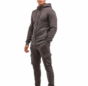 Pakistán fabrica La Venta caliente sudaderas con capucha conjunto de chándal 100% algodón transpirable en blanco personalizado liso ropa casual chándal - Product Image 1