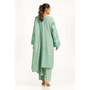 IUSTKSD-1270 Traje de Satén Bordado de 3 Piezas con Pashmina - Product Image 2