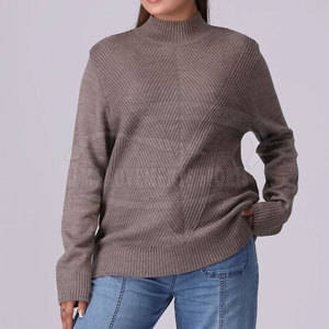 Vente directe d'usine! Pulls en coton conçus sur mesure pour femmes Style décontracté avec logo avant pour l'hiver - Product Image 3