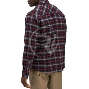 Camisas de manga larga de franela Lisa informales de estilo personalizado para hombre, camisetas de franela de talla grande de algodón 100% a la venta - Product Image 6