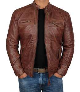 Veste en cuir véritable pour hommes personnalisée Bomber Veste en cuir de moto Veste en cuir avec fermeture éclair pour hommes 2025 - Product Image 4