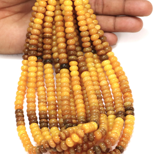 Hermosas cuentas de ópalo rosa púrpura en forma de rondel liso, cuentas de ópalo rosa púrpura de 7-9 mm en forma de rondel liso, cuentas de piedra preciosa de calidad AAA. - Product Image 2