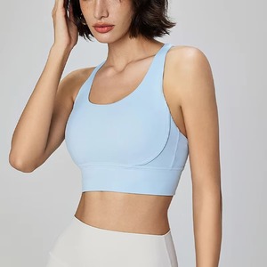 Camiseta sin Mangas Corta Informal para Mujer, Venta al por Mayor, Personalizada, Camisola Negra Sexy, Ajustada, Transpirable, para Yoga - Product Image 3