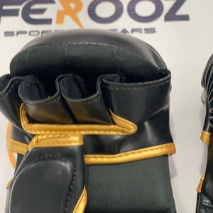 New Top Selling Twins Grappling Half Finger MMA Gloves Customized Black/Golden Mixed Martial Arts Training Synthetic Leather - Product Image 6