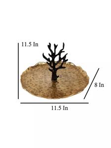 Plateau rond en bois fait à la main avec poignées de branche Look unique élégant Parfait pour tous les paramètres Contact alimentaire lavable au lave-vaisselle - Product Image 5