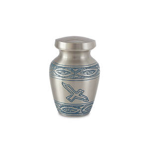 Mini urnes dorées en aluminium avec feuille d'érable pour funérailles Fabricant de cendres humaines et exportateur d'Inde - Product Image 1