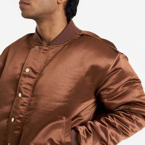 Veste en satin pour homme, décontractée, sportswear, devant à col montant, design personnalisé, service OEM, imperméable, best-seller - Product Image 3