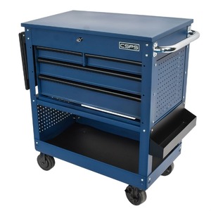 Chariot utilitaire CSPS 84 cm - 4 tiroirs en acier thermolaqué, capacité 320 kg, boîte à outils roulante pour entrepôt, garage, industrie - Product Image 3