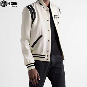 Elson Sports Manufacture Veste universitaire d'hiver de meilleure qualité avec broderie personnalisée Logo Street Fashion Veste en cuir pour adultes Mouton - Product Image 6