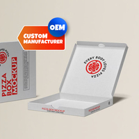 Boîte de livraison de pizza kraft blanche OEM avec conception et taille personnalisées adaptées aux propriétaires de marques alimentaires