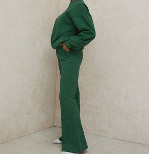 2025 venta al por mayor precio razonable personalizado niñas gimnasio Slim Fit chándal Casual señoras chándal botella teñido pantalón traje de gran tamaño - Product Image 4