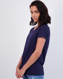 Fournisseur principal de t-shirts classiques à manches courtes en coton pour femmes, col rond, commande en gros, t-shirt à col en V en provenance du Bangladesh - Product Image 2