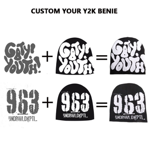 Bonnet d'hiver réversible en tricot tissé jacquard brodé de logo personnalisé Casquette imprimée sur tout le pourtour - Product Image 6