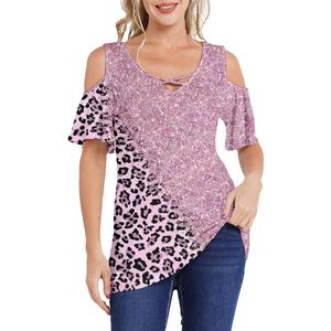 Camisas y blusas finas con estampado de corte a la moda para mujer OEM de talla grande, la mejor calidad al por mayor para mujer ODM - Product Image 1