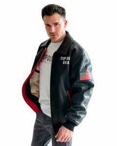 Veste bomber américaine pour homme en gros OEM, personnalisée, avec capuche, toile de haute qualité, vêtements de rue, y compris un chapeau - Product Image 2