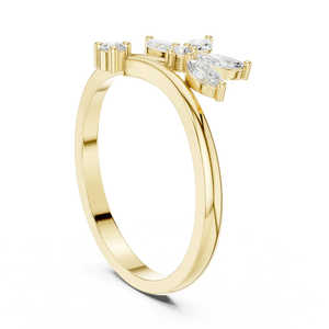 Bague de fiançailles en or massif 14 carats avec diamant de laboratoire taille marquise, exquise, pour femme, cadeau de mariage, de demande en mariage ou d'anniversaire - Product Image 3