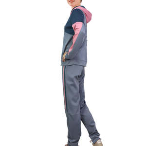 Ensemble de survêtement 2 pièces style streetwear hip-hop pour femmes, survêtement à fermeture éclair avec logo brodé personnalisé, sweat à capuche à fermeture éclair pour femmes - Product Image 5