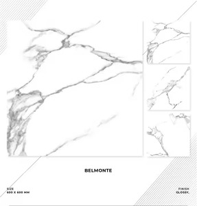 Fabricante indio Mármol Color blanco Mármol Aspecto Cerámica Porcelana pulida 600x600mm Baldosas para piso - Product Image 2