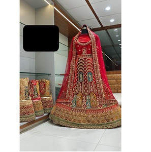 Lehenga Choli fait à la main de qualité supérieure pour la décoration de célébration de mariage et d'anniversaire pour les vêtements de mariée du fournisseur indien - Product Image 1