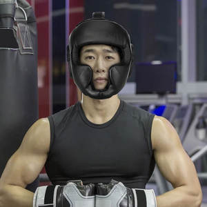 Protector de Casco integral de cuero personalizado, casco de boxeo profesional, diseño personalizado, entrenamiento, protector de cabeza de boxeo - Product Image 5