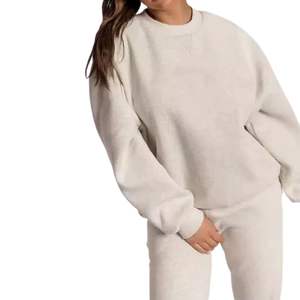 Venta al por mayor personalizado 100% algodón de las mujeres personalizado impreso chándal de alta calidad ropa deportiva de invierno sólido peso pesado - Product Image 5