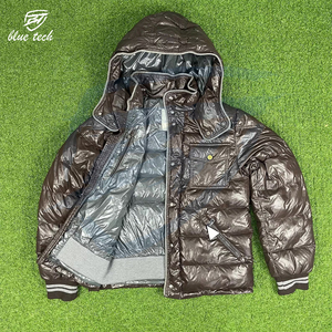 Men's Premium Quality Solid Zip-Up Hooded Puffer <b>Jacket</b> Winter Warm Custom <b>Quilted</b> Waterproof Cotton Filled Front - Product Image 1