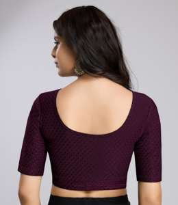 Blusa Informal de Mujer Trendmalls con Cuello de Lazo, Tejido Dobby de Algodón con Elastano Elástico, Lista para Usar (B01-Violeta) - Product Image 6