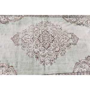 พรมวินเทจตุรกี ขนาด 5.3x8.8 ฟุต (163x268 ซม.) พรมลายปะติดสีเทา - Product Image 5