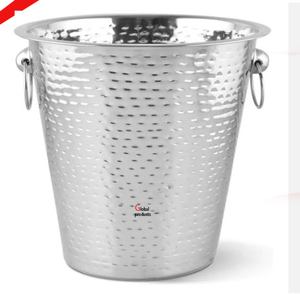 standard quality silver finished <b>metal</b> stainless steel wine chiller ice bucket for hotel restaurant and bar - Product Image 1