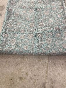 Vestido de tela Nomex para mujer y niño, estampado de bloque Floral turquesa, estampado a mano, diseño indio Sanganer, Top ligero de alta calidad - Product Image 3