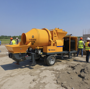 Pompe à béton prête à l'emploi économique et robuste JBS40, pompe à béton diesel portable sur remorque pour la construction de maisons - Product Image 3