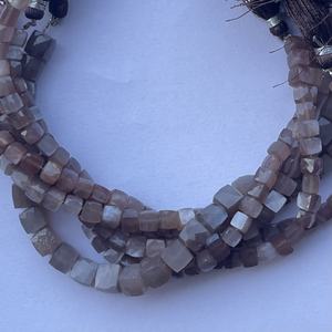 6mm 8mm 10mm Natural marrón Chocolate piedra lunar caja facetada/cubo cuentas de piedras preciosas hebras mejor precio de fábrica al por mayor - Product Image 4