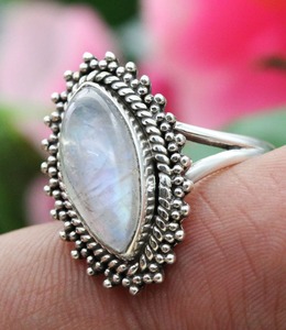 925 Sterling Silver Moonstone Classic Gemstone <b>Spinner</b> <b>Ring</b> Sterling Silver <b>Ring</b> Wedding Gift <b>Ring</b> Handmade Christmas Blue Fire - Product Image 3