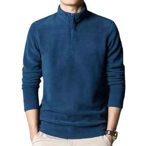 Jersey con cuello levantado para hombre, sudadera de Color sólido, camisa de fondo a prueba de frío, chaqueta con logotipo frontal de estilo Formal para Otoño e Invierno - Product Image 3