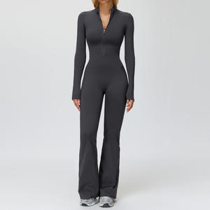Combinaison de yoga chaude en polaire pour femme, tenue à jambes larges pour la course à pied, la remise en forme, combinaison de yoga pour soulever les fesses - Product Image 1