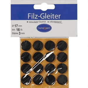 Patins en feutre auto-adhésifs marron de 17 mm pour tapis et protections, 16 pièces par carte SB - Product Image 2