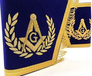 La mejor calidad artesanal provincial vestido completo bordado guanteletes azules - Product Image 6