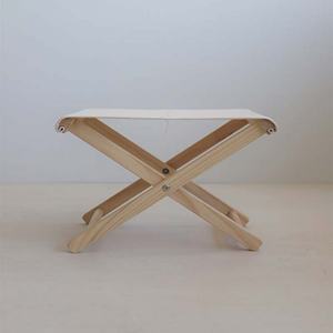 Sedia Pieghevole WELL HOME con Telaio in Legno di Faggio e Finitura Non Verniciata 46x46x50cm Tela Grezza - Product Image 5