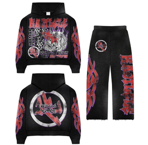 2025 hiver survêtement haute qualité 2 pièces ensemble hommes Baggy Joggers costumes ensemble fermeture éclair à capuche Baggy pantalons de survêtement survêtements pour hommes - Product Image 5