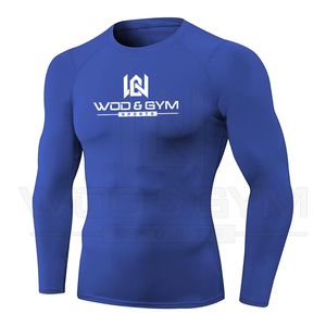 Gran oferta, nueva camiseta de manga larga de compresión para hombre, ropa deportiva de secado rápido para verano, gimnasio, ropa para correr, camisetas Rashguard en blanco - Product Image 3
