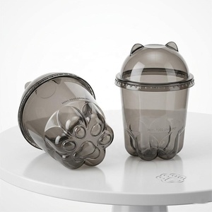Vasos Desechables Transparentes Negros <span class=keywords><strong>de</strong></span> PET <span class=keywords><strong>de</strong></span> 360 ml y 500 ml con Diseño <span class=keywords><strong>de</strong></span> Pata <span class=keywords><strong>de</strong></span> <span class=keywords><strong>Gato</strong></span> para Té <span class=keywords><strong>de</strong></span> Burbujas, Jugos y Bebidas, Vasos <span class=keywords><strong>de</strong></span> Plástico Personalizados con Tapas - Product Image 2