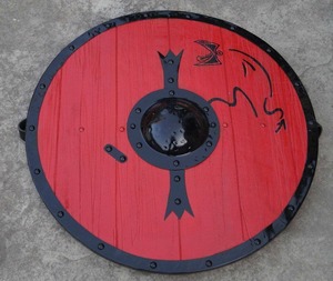 Bouclier médiéval Ragnar Lothbrok authentique Viking bouclier rond cadeau pour Halloween bouclier fait à la main - Product Image 5