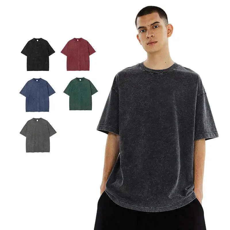 OEM/ODM Custom T shirt Printing logo Mens t shirt Oversized Plus Size Heavyweight 100% Cotton T shirt for men and women