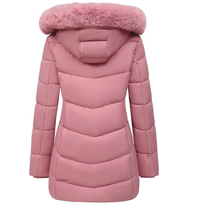 Trendy Cute Pink Winter <b>Jackets</b> for <b>Women</b> Casual Style Puffer Coat with Embroidered & Washed Techniques Warm for <b>Summer</b> - Product Image 2
