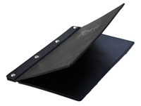 Protège-menu DIVRIS DRL-115B en cuir PU noir pour restaurants et hôtels – Couleur et taille personnalisables, capacité multi-pages