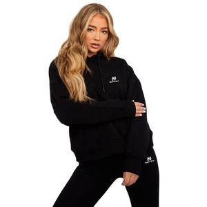 Wholesale Hoodies Oversize Winter Thick <b>Women</b> <b>Black</b> Color Custom logo - Product Image 1